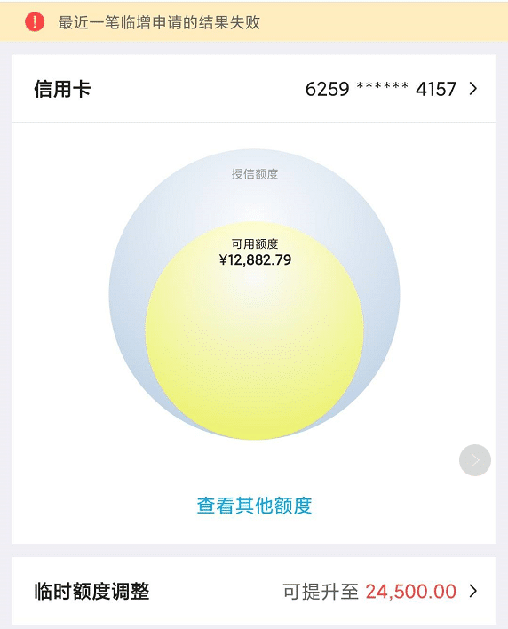 中国银行给了60%临时额度，申请后却收到调整额度未通过的短信？