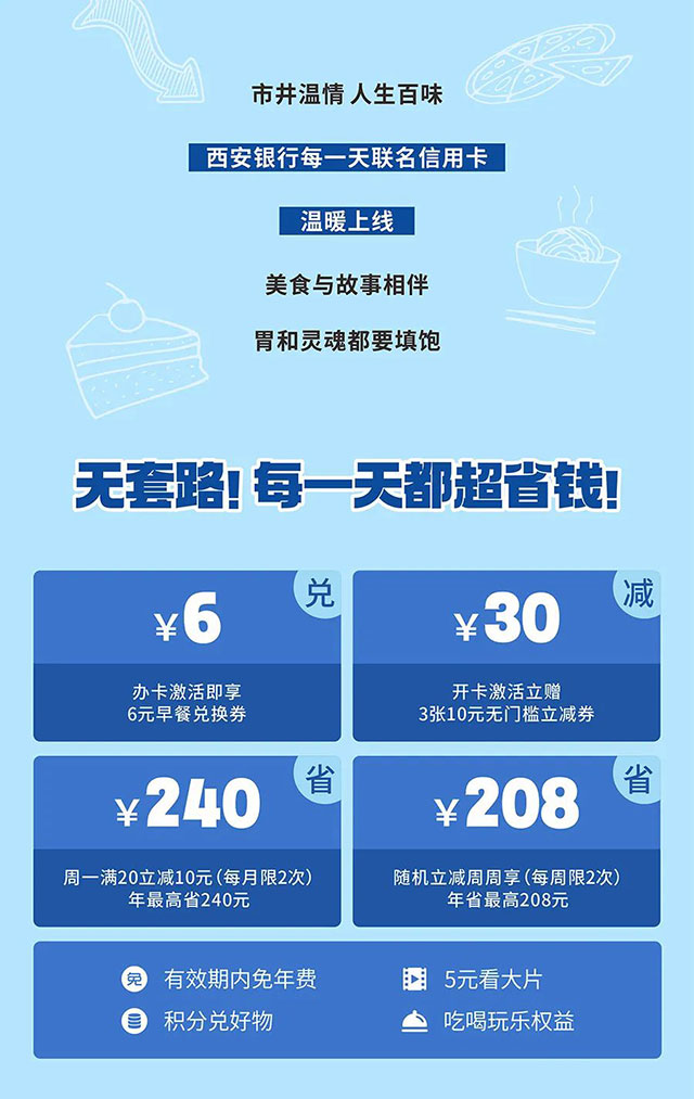 西安银行每一天联名信用卡正式上线！
