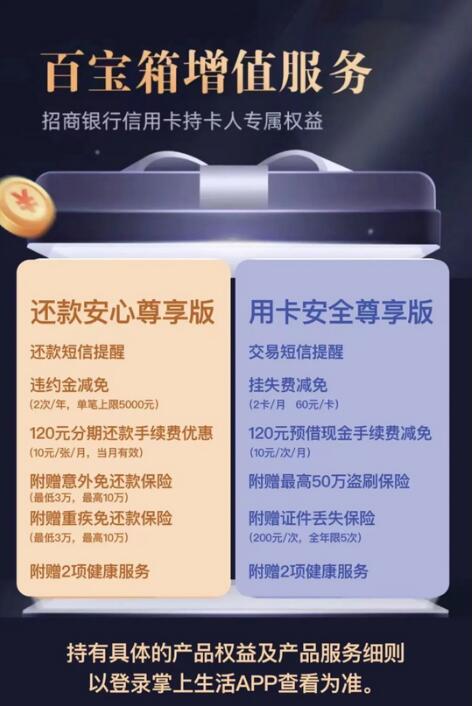 招商银行信用卡百宝箱增值服务