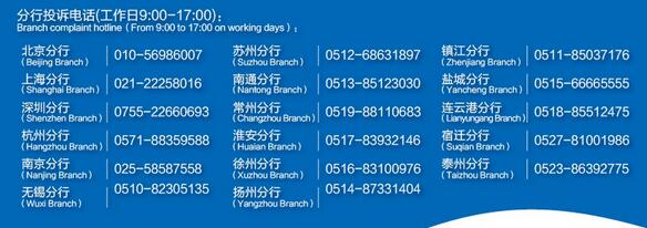 江苏银行信用卡投诉渠道