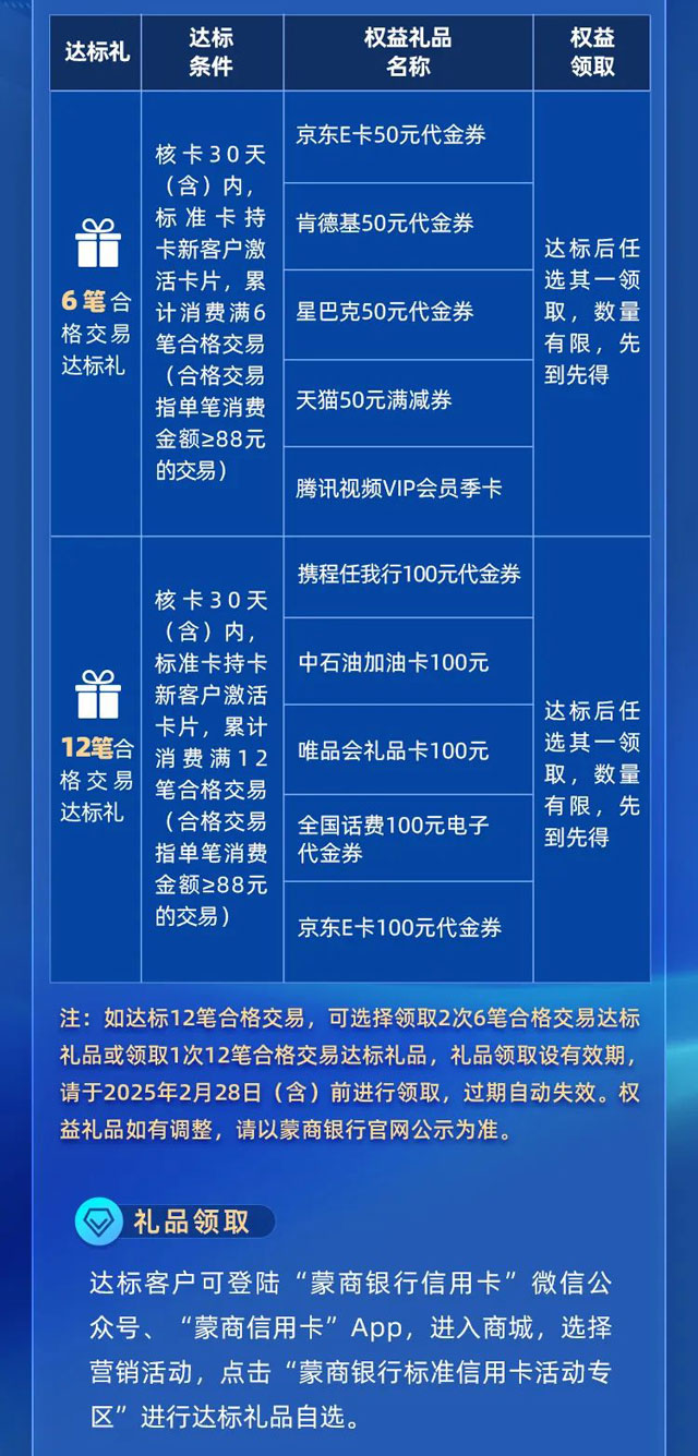 蒙商银行标准信用卡正式官宣上线！