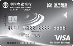 农业银行海南航空联名信用卡（VISA-白金卡）
