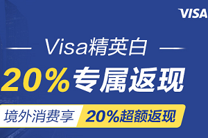民生银行信用卡Visa精英白20%专属返现