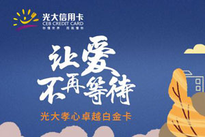 光大银行孝心卓越白金卡交易达标享年费优惠