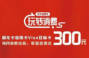 建设银行Visa双标信用卡消费达标，享返现高达300元