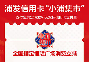 浦发银行Visa双标信用卡全国指定恒隆广场消费满立减