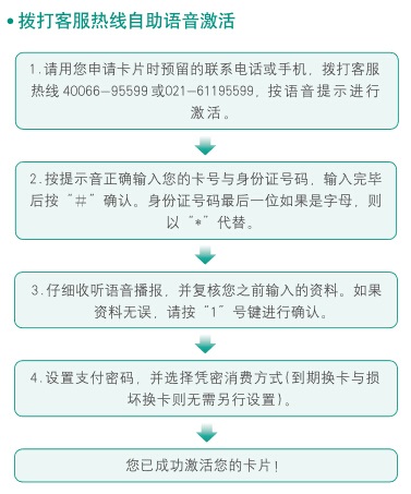 客服电话激活农业银行信用卡