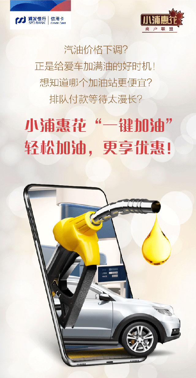 小浦惠花一键加油，最高享88元随机立减！ 