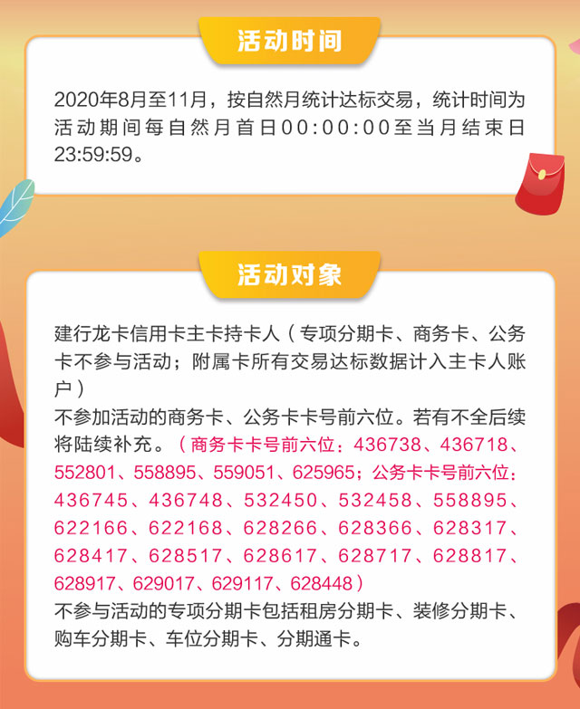 建设银行信用卡消费达标赠好礼，单月最高得150元好礼