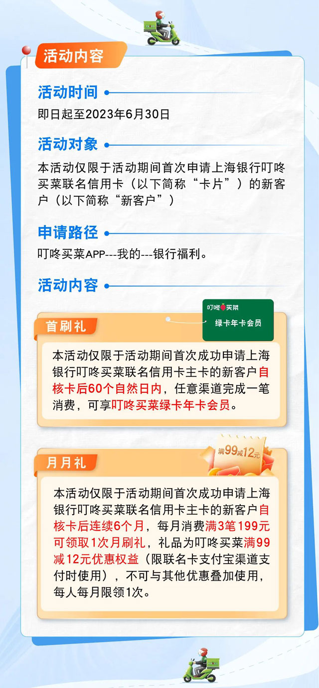 上海银行叮咚买菜联名信用卡上市