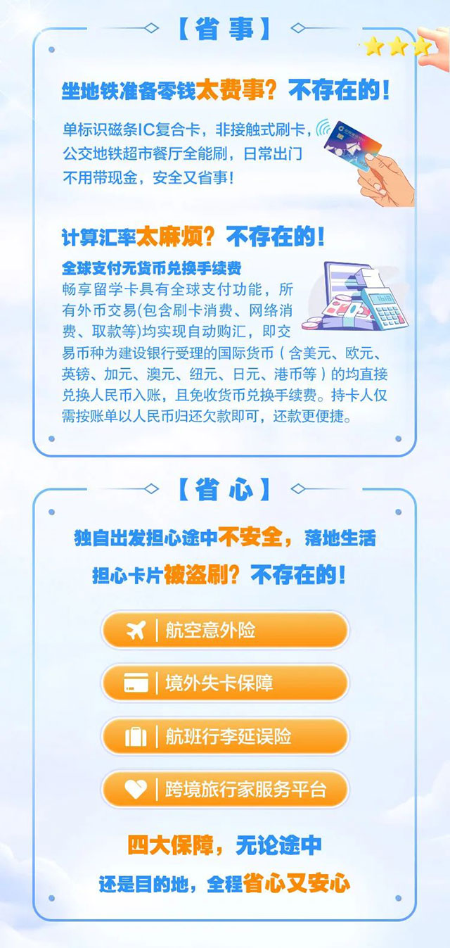 建设银行Visa畅享留学信用卡全新上市