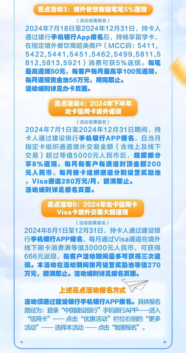 建设银行Visa畅享留学信用卡全新上市